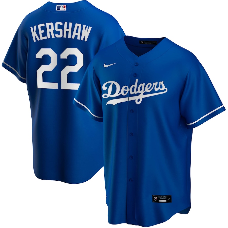 Los Angeles Dodgers Clayton Kershaw Nike Royal Alternate 2020