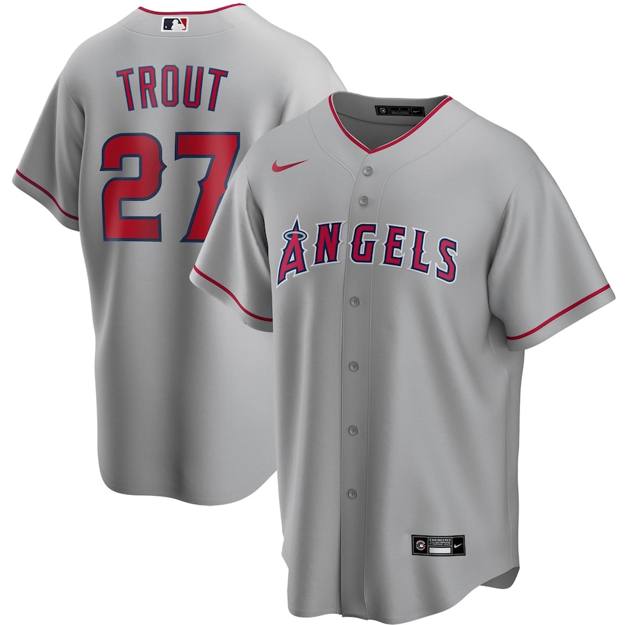 Los Angeles Angels Mike Trout Nike Gray Road 2020 Replica Player