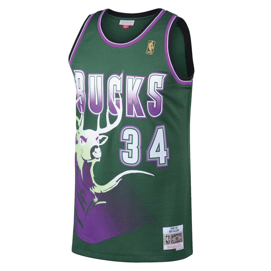 Youth Milwaukee Bucks Ray Allen Mitchell & Ness 1996-97 Hardwood Classics Swingman Green Jersey