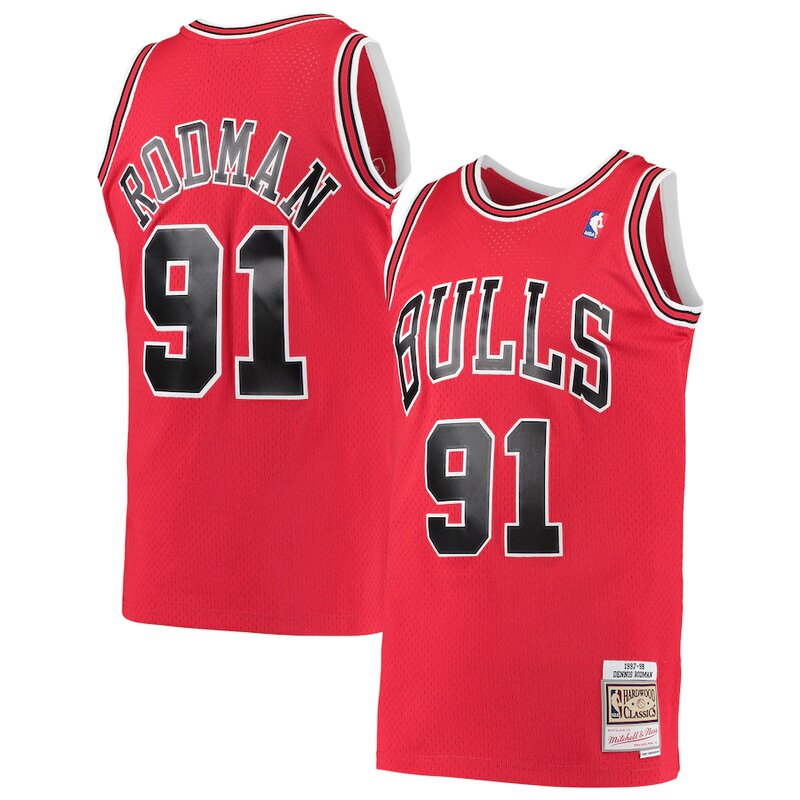 Chicago Bulls Dennis Rodman Mitchell & Ness 1997-98 Hardwood Classics Swingman Player Red Jersey