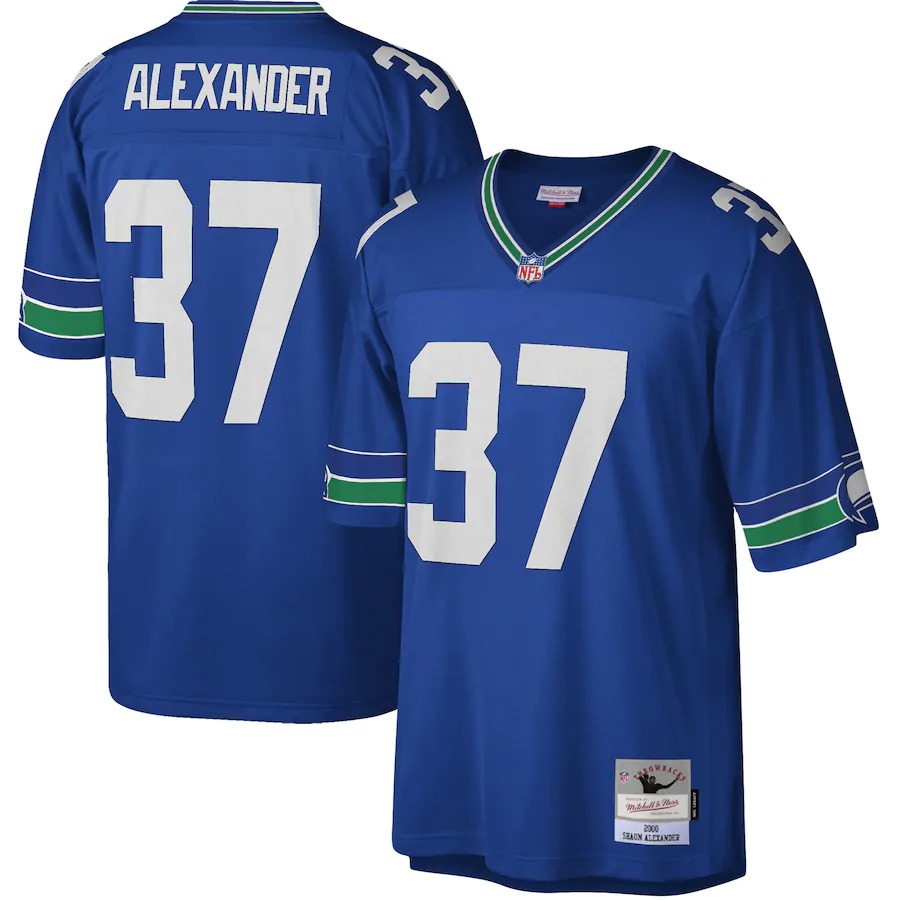Seattle Seahawks Shaun Alexander Mitchell & Ness Royal Blue 2000