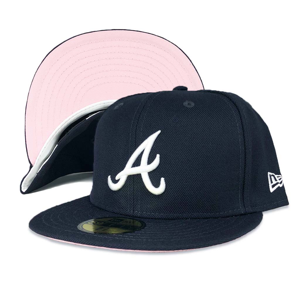 Atlanta Braves Navy Pink Bottom New Era 59Fifty Fitted | Pro