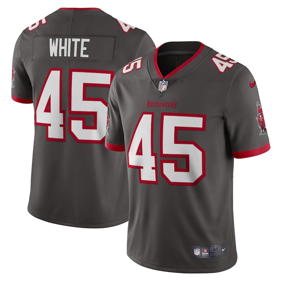 Tampa Bay Buccaneers Devin White Vapor Limited F.U.S.E Pewter Gray Jersey