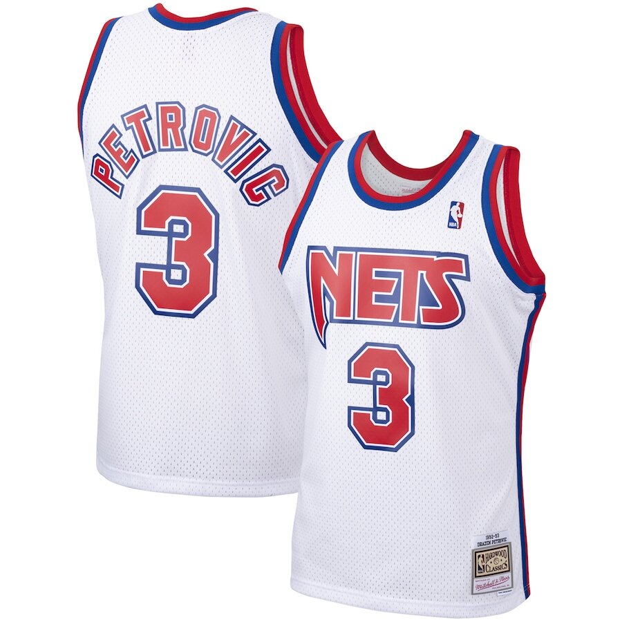 New Jersey Nets Drazen Petrovic Mitchell & Ness 1992-93 Hardwood