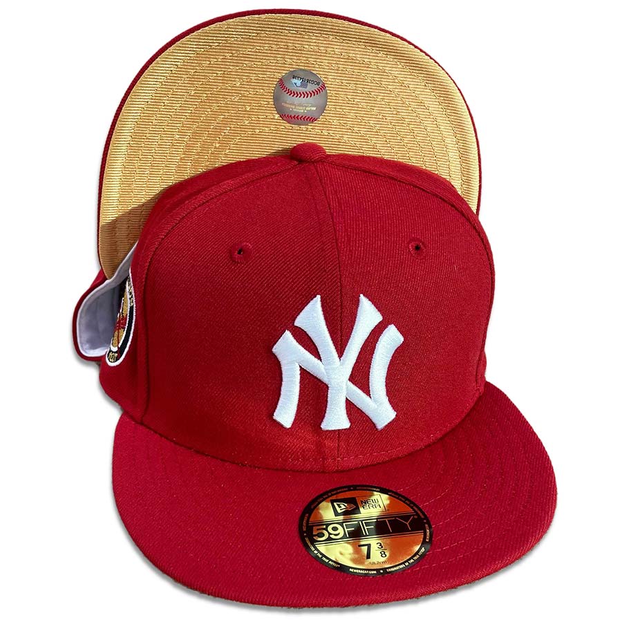 New York Yankees Red Pinot 50th Year Side Patch Metallic Gold UV 59FIFTY Fitted Hat