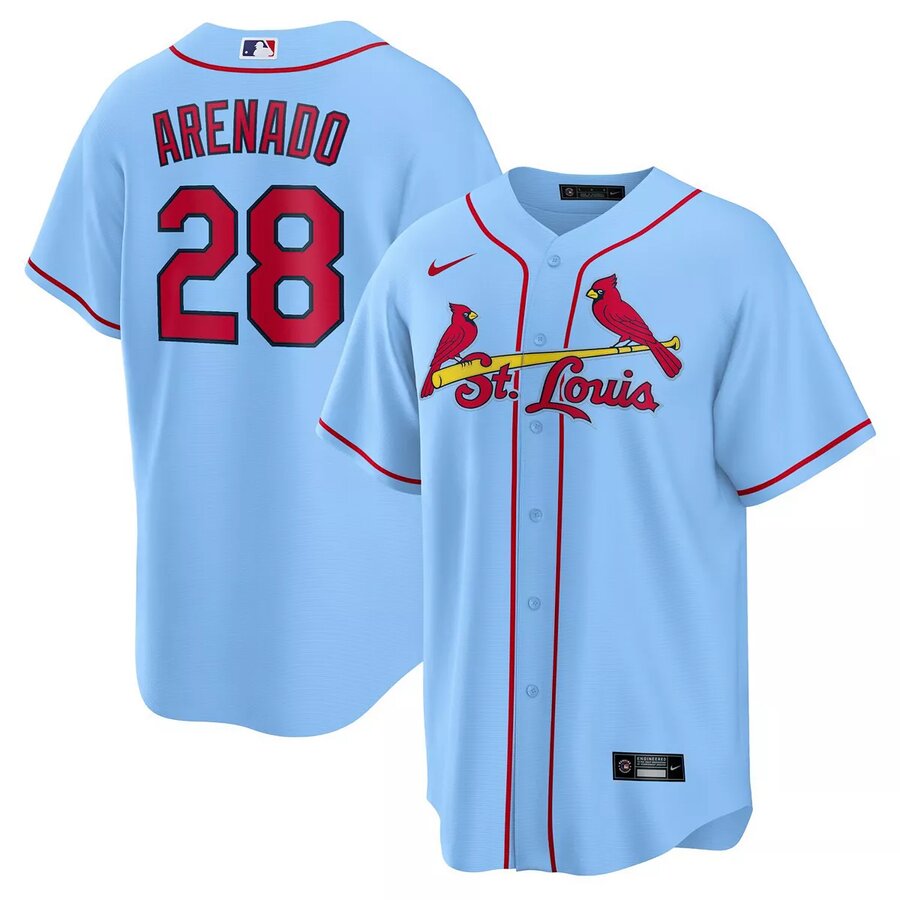 St. Louis Cardinals Nolan Arenado Nike Light Blue Alternate
