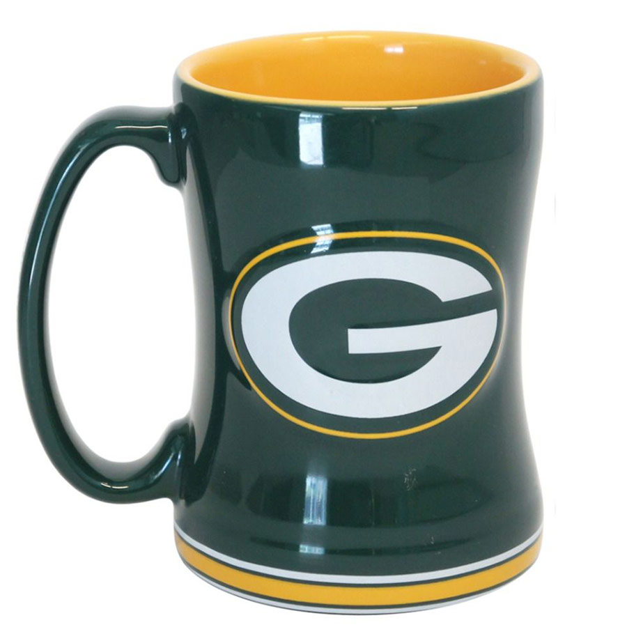 Green Bay Packers 14oz Team Logo Relief Mug