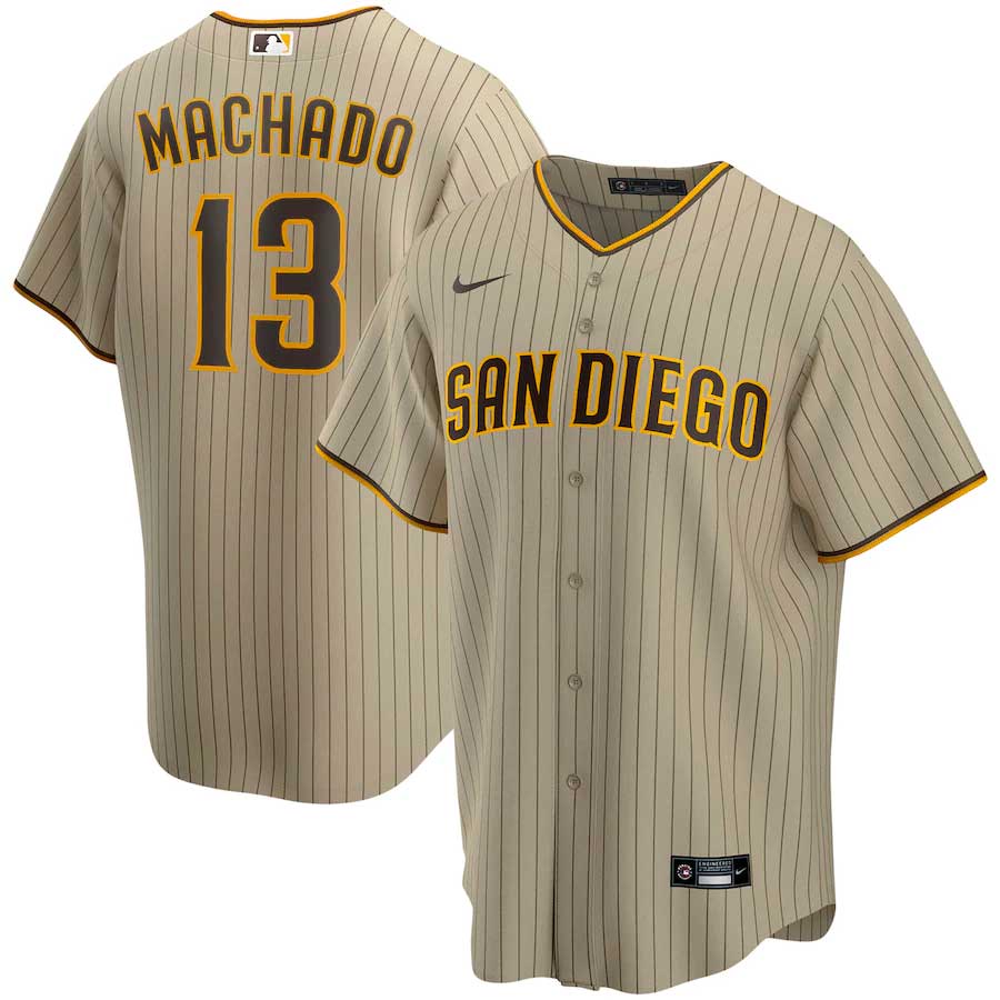 PADRES パドレス ダルビッシュ サイン ジャージ ボール セット MLB San Diego Padres Manny Machado Nike Tan Pinstripe Alternate