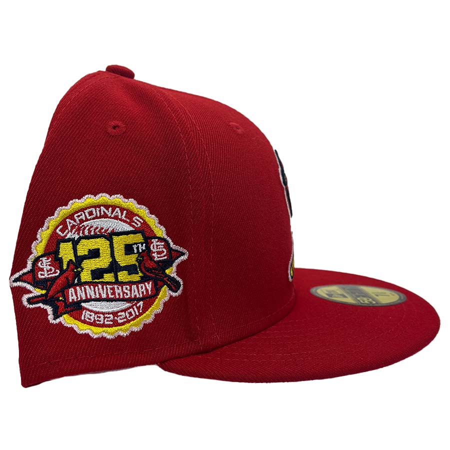 St Louis Cardinals Pro Image Exclusive Red 125th Year Patch Pink Sweatband and UV 59FIFTY Fitted Hat