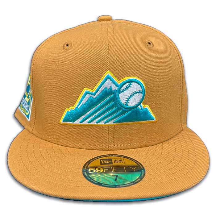 Colorado Rockies Tan 25th Anniversary Patch Teal UV 59FIFTY Fitted