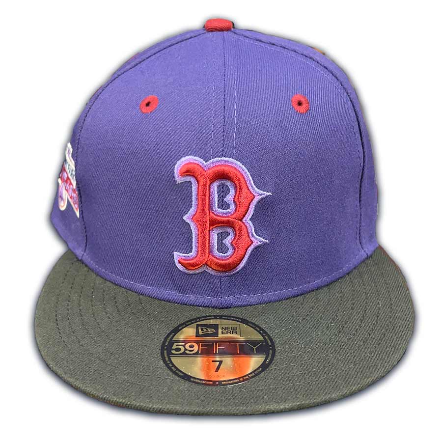 New Era Purple and Red Snapback Hat Toronto Raptors Maple Leaf Patch New Era 59Fifty Fitted Hat  main image 4